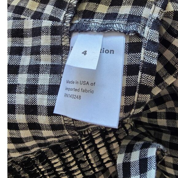 Reformation Linen Gingham 2-Piece Set Sz 4 — Top & High-Waist Pants - Picture 5 of 7